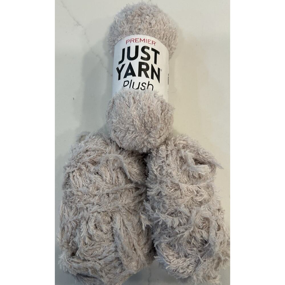 Lot Of 2+ Premier Just Yarn Plush Skeins Color Creme Brulee 2090-01 4.8 Oz Total